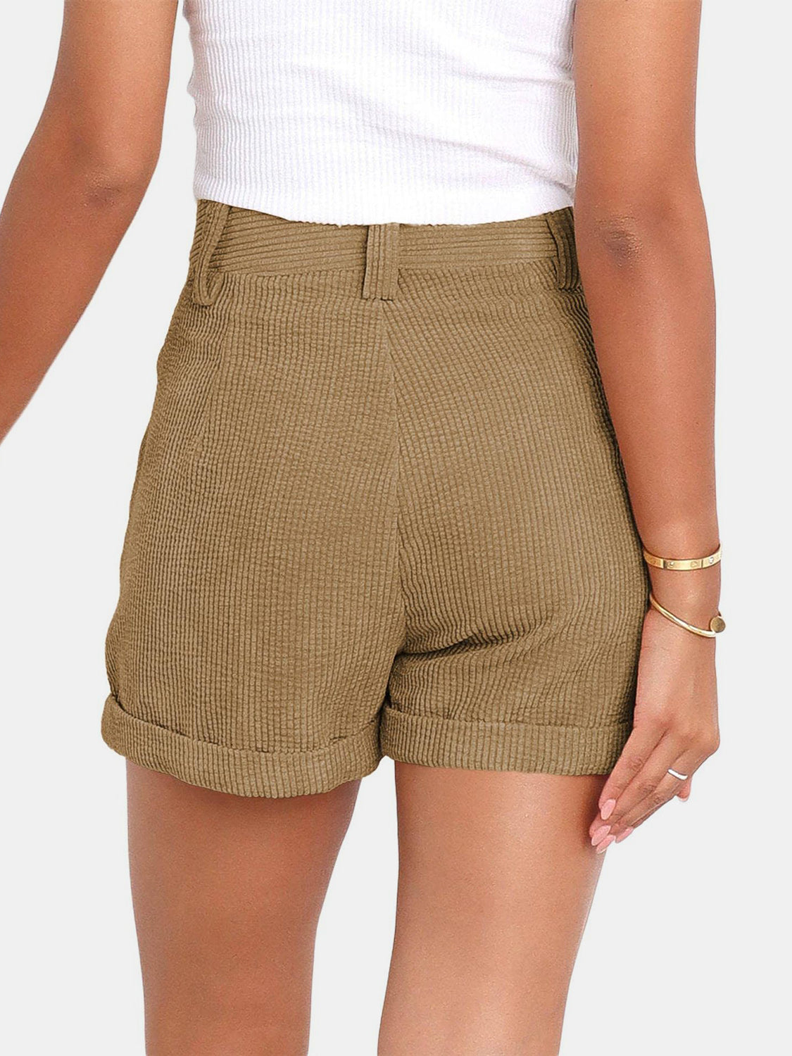 Full Size High Waist Shorts with Pockets - Charming Charlie