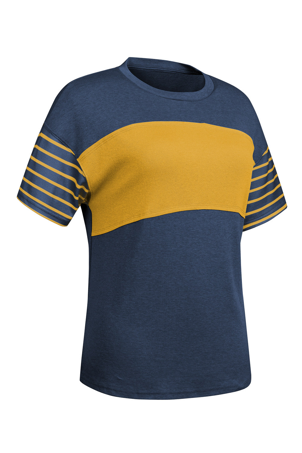 Striped Round Neck Short Sleeve T-Shirt - Charming Charlie
