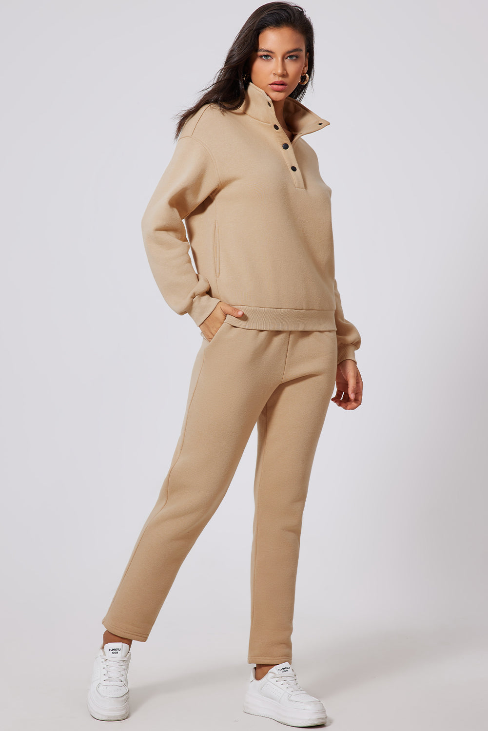 Half Snap Turtleneck Top and Pants Active Set - Charming Charlie