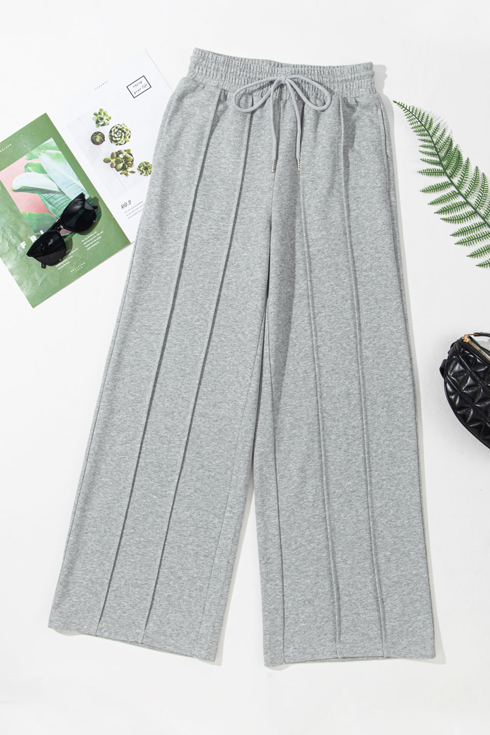 Drawstring Wide Leg Active Pants - Charming Charlie