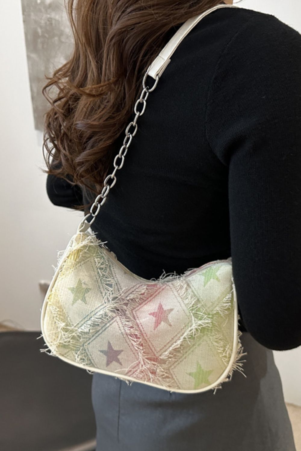Fringe Star Print Shoulder Bag - Charming Charlie