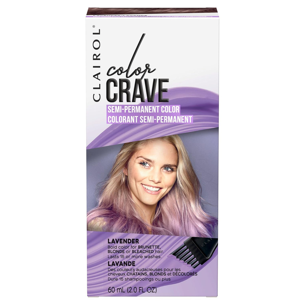 Clairol Color Crave Semi-Permanent Hair Dye, Lavender Hair Color, 1 Count - Charming Charlie