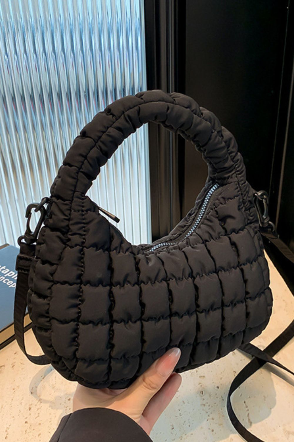 Quilted Puffy Removable Strap Crossbody Bag - Charming Charlie