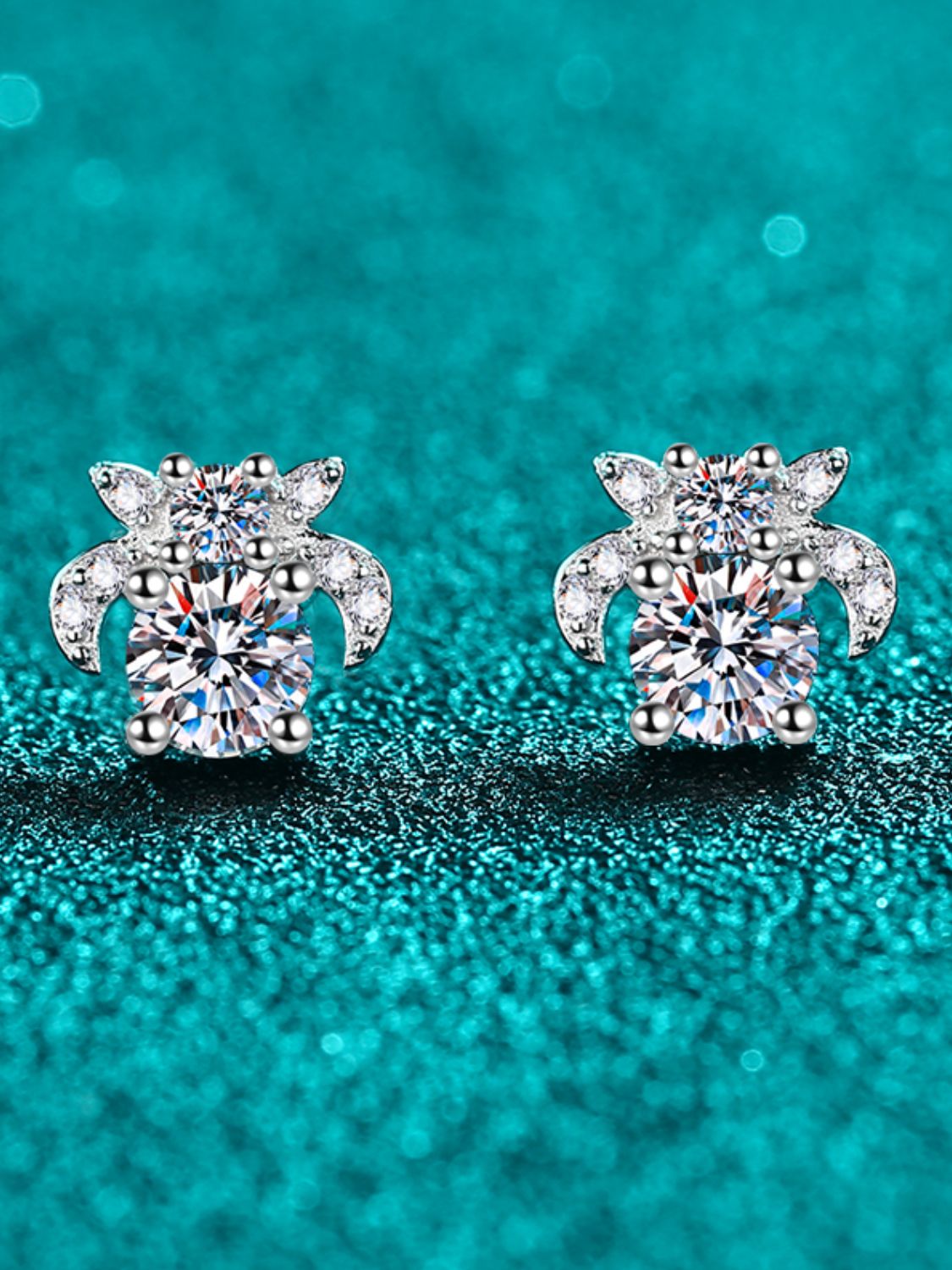 1 Carat Moissanite 925 Sterling Silver Stud Earrings - Charming Charlie