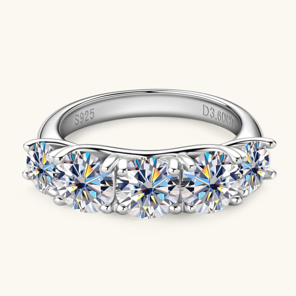 3.6 Carat Moissanite 925 Sterling Silver Ring - Charming Charlie