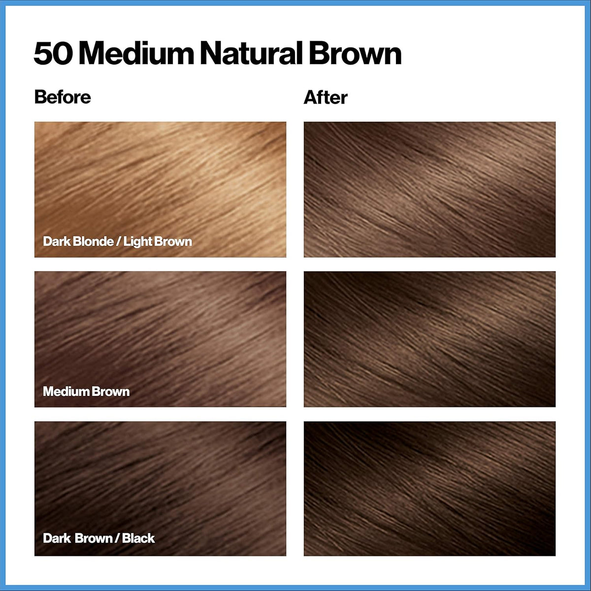 Revlon Total Color Permanent Hair Color, Clean and Vegan, 100% Gray Coverage Hair Dye, 50 Medium Natural Brown, 3.5 oz - Charming Charlie