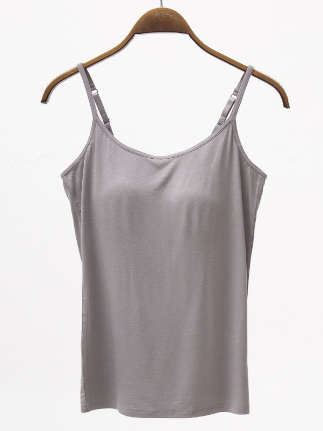 Full Size Adjustable Strap Modal Cami with Bra - Charming Charlie