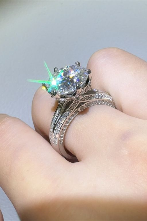 5 Carat Moissanite 925 Sterling Silver Ring - Charming Charlie