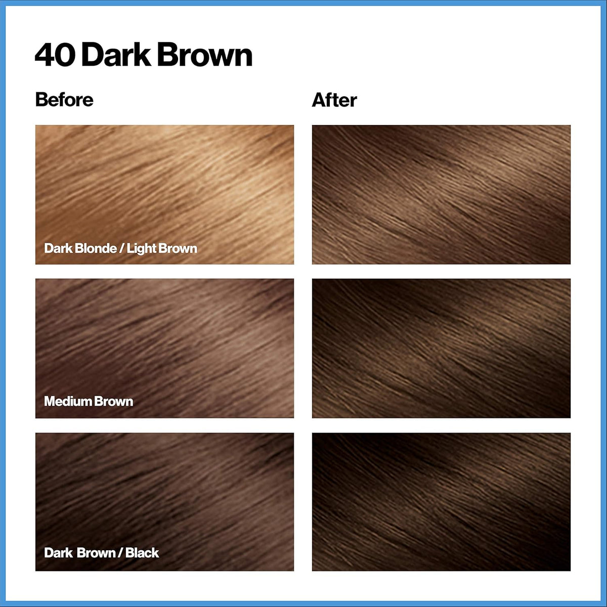 Revlon Permanent Hair Color, Permanent Hair Dye, Total Color with 100% Gray Coverage, Clean & Vegan, 40 Dark Brown, 3.5 Oz - Charming Charlie