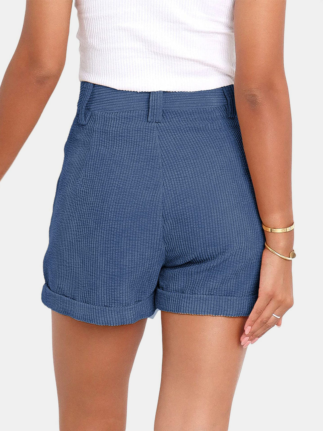 Full Size High Waist Shorts with Pockets - Charming Charlie