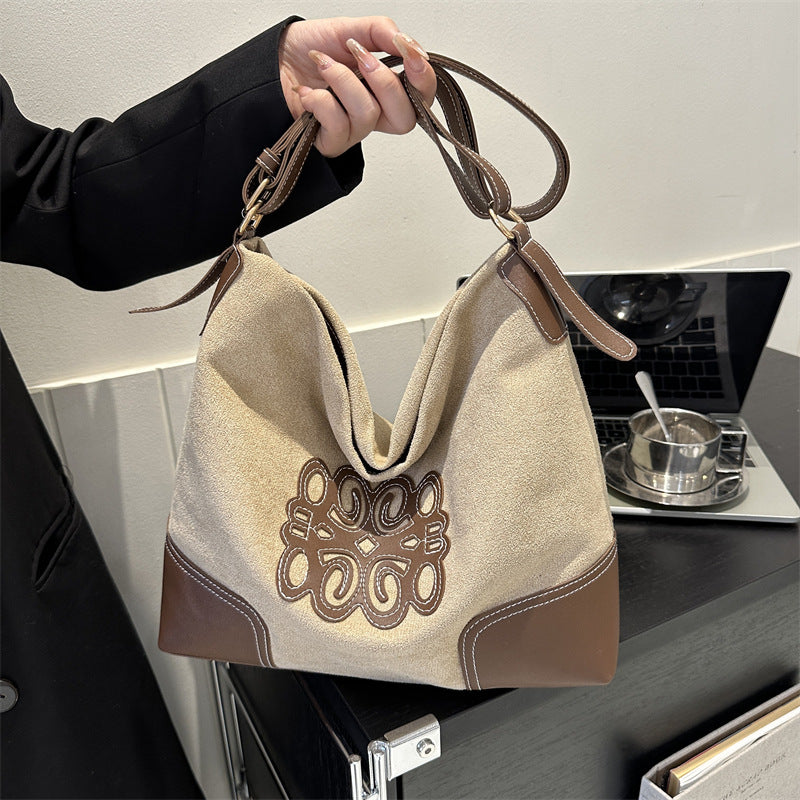Suede Patch Adjustable Strap Tote Bag - Charming Charlie