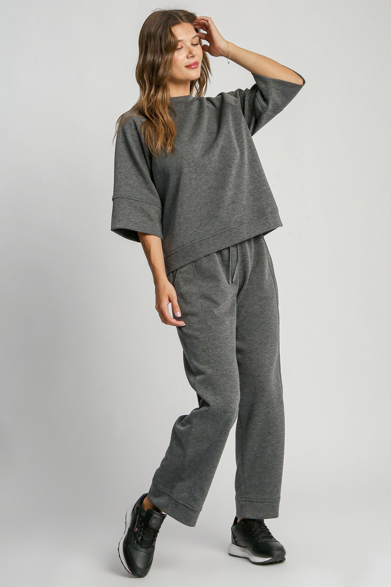 Umgee Full Size Drawstring Wide Leg Pants with Pockets - Charming Charlie