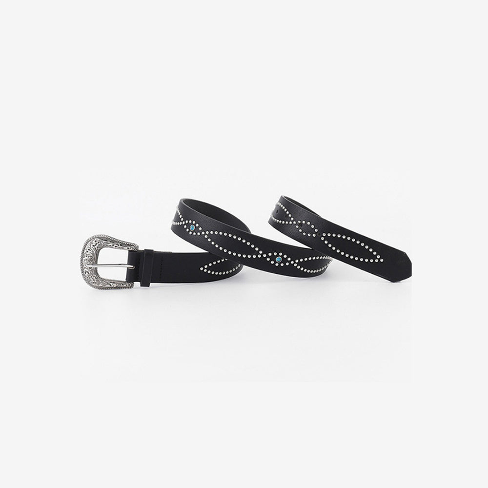 PU Leather Rhinestone Belt - Charming Charlie
