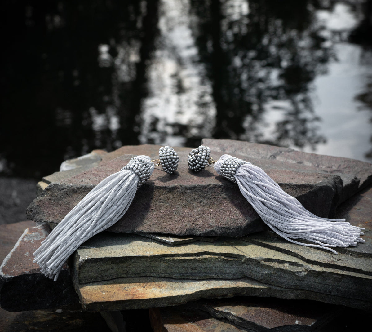 Seedbead Silver Fringe Earring - Charming Charlie