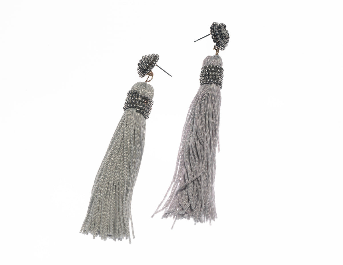 Seedbead Silver Fringe Earring - Charming Charlie