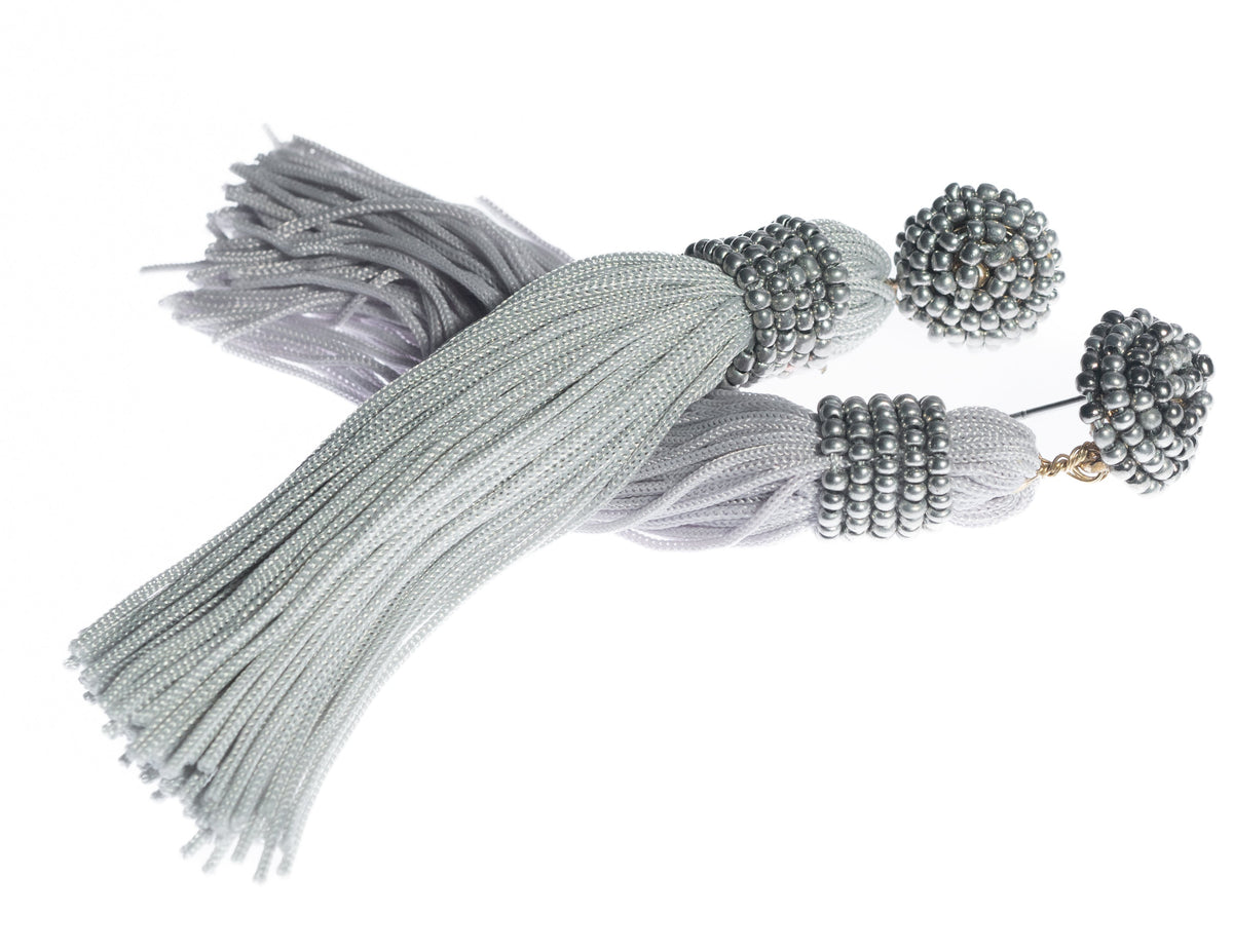 Seedbead Silver Fringe Earring - Charming Charlie