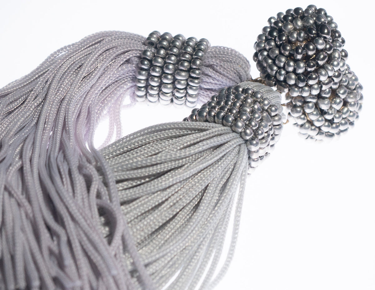 Seedbead Silver Fringe Earring - Charming Charlie