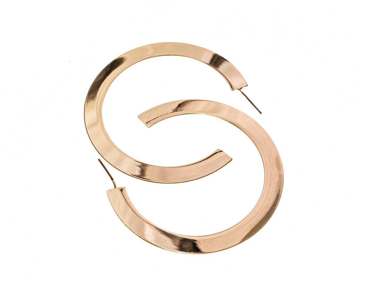 Gold Metal Flat Circle Hoop - Charming Charlie