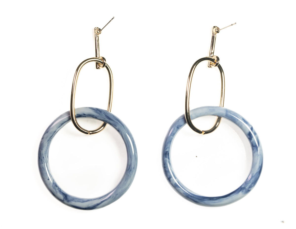 Double Circle Interlocking Hoop With Metal And Resin - Charming Charlie