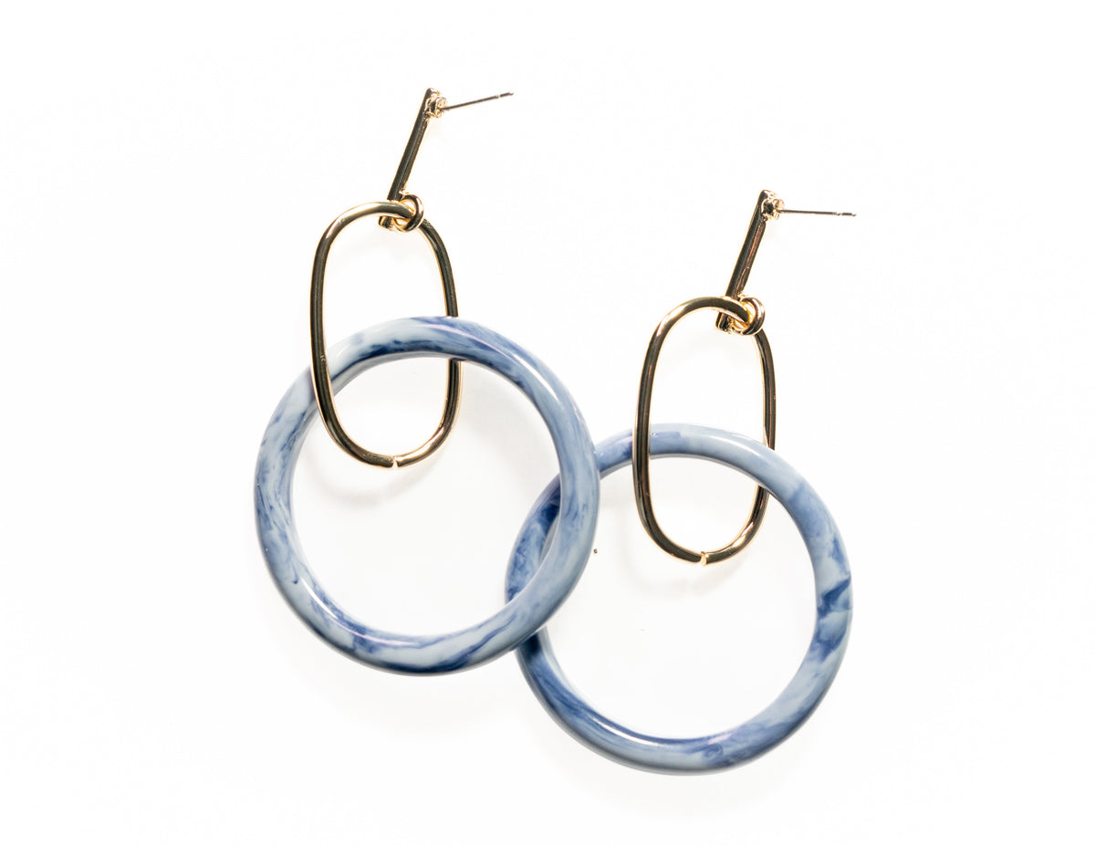 Double Circle Interlocking Hoop With Metal And Resin - Charming Charlie