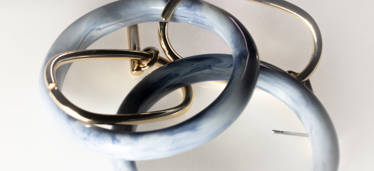Double Circle Interlocking Hoop With Metal And Resin - Charming Charlie
