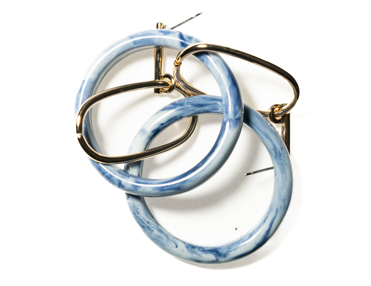 Double Circle Interlocking Hoop With Metal And Resin - Charming Charlie