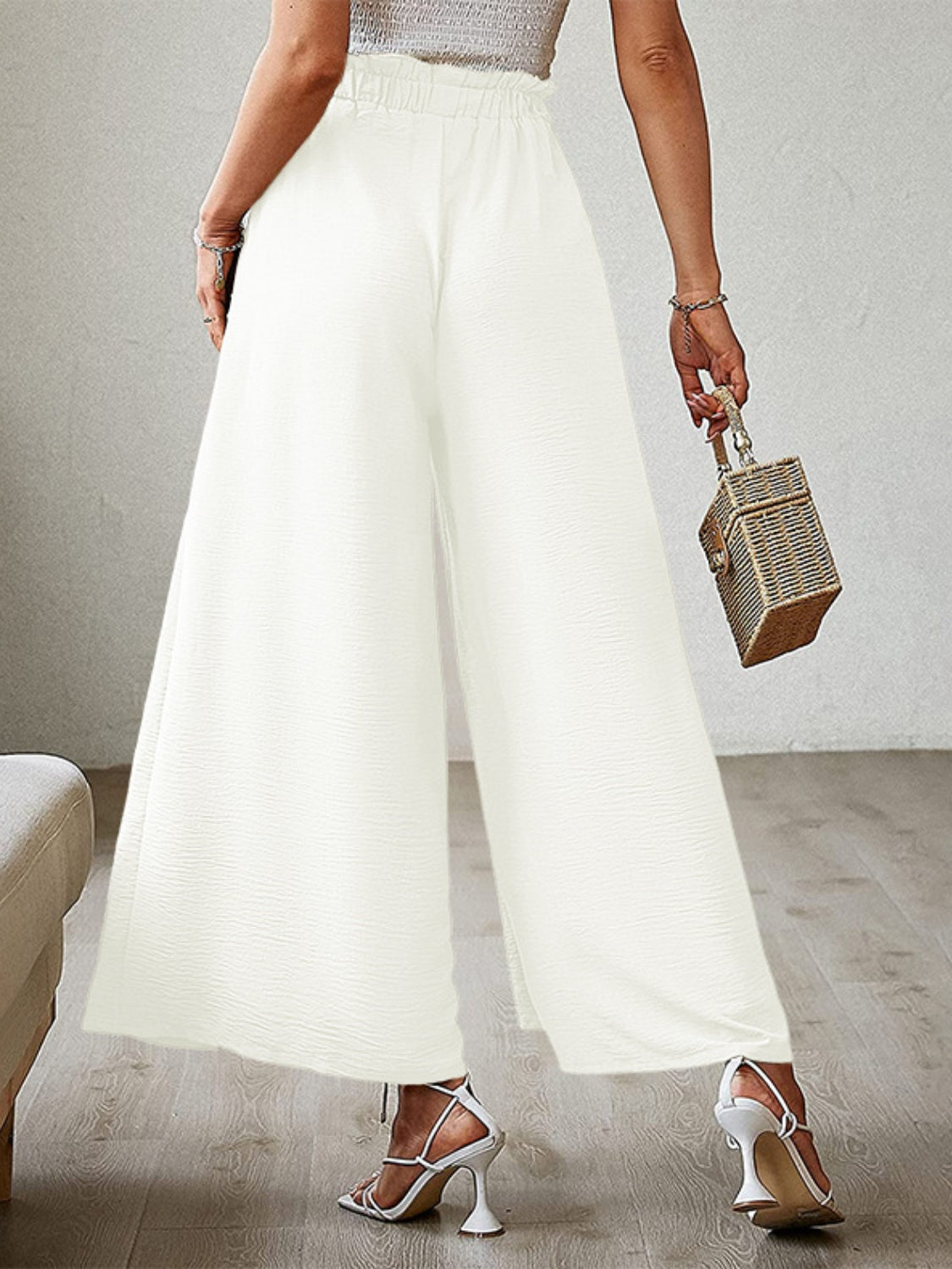 Tied Slit Wide Leg Pants - Charming Charlie