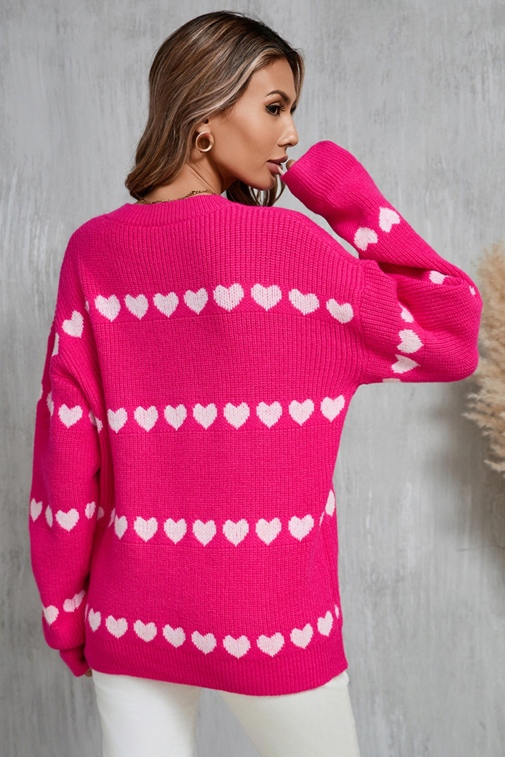 Angel Wings Heart Round Neck Long Sleeve Sweater - Charming Charlie