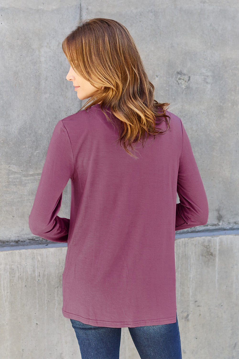 Basic Bae Full Size Round Neck Long Sleeve Top - Charming Charlie