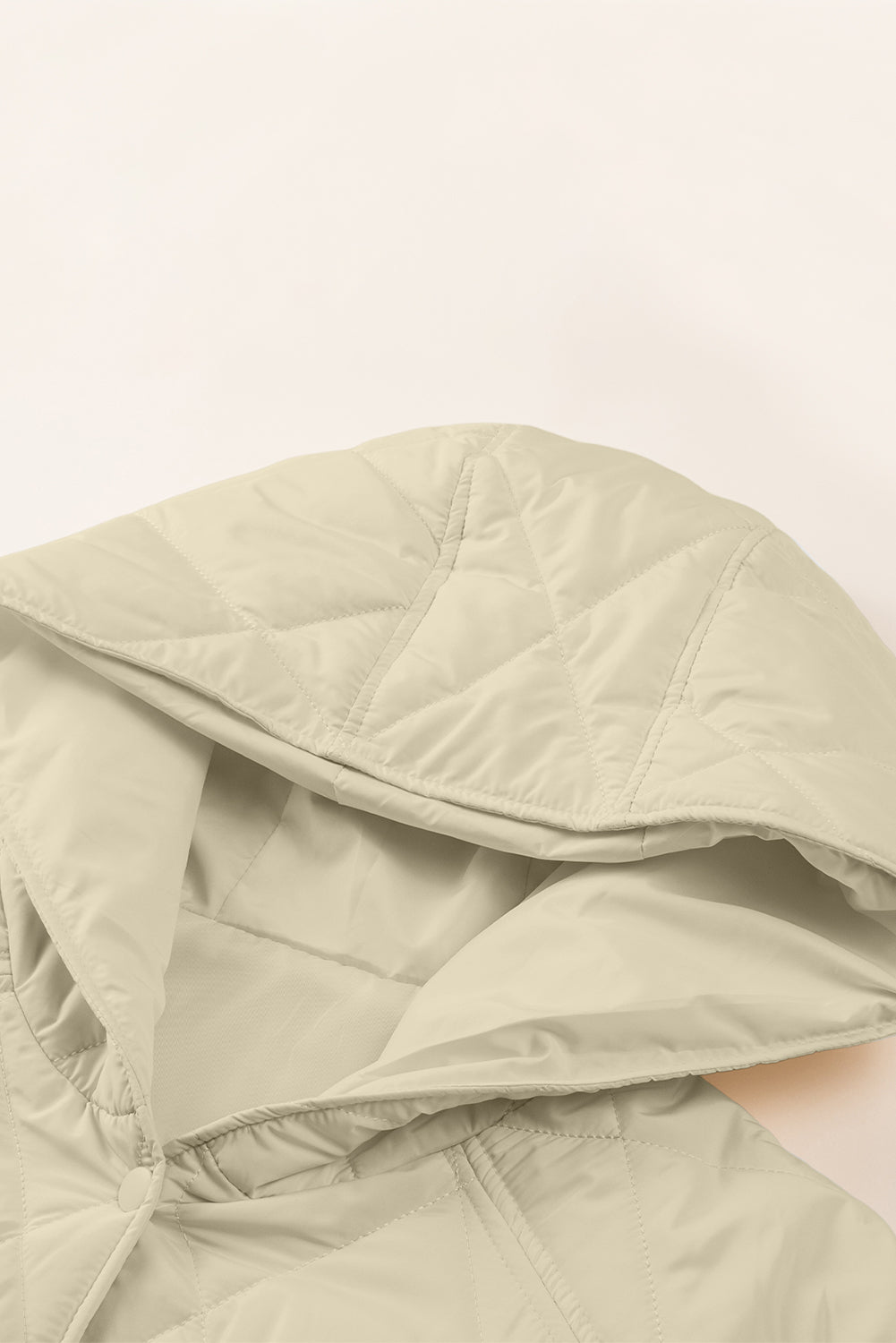 Snap Down Long Sleeve Quilted Winter Coat - Charming Charlie