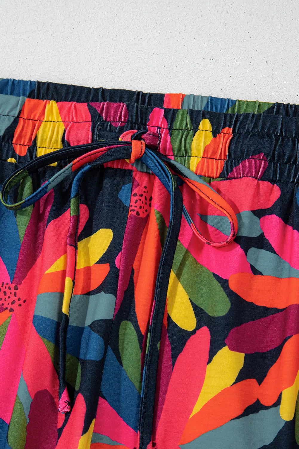 Plus Size Printed Round Neck Top and Drawstring Pants Set - Charming Charlie