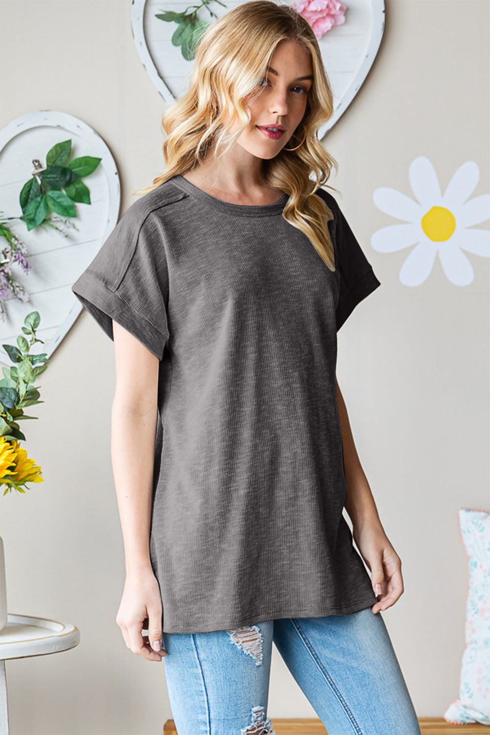 Heimish Full Size Short Sleeve Round Neck T-Shirt - Charming Charlie