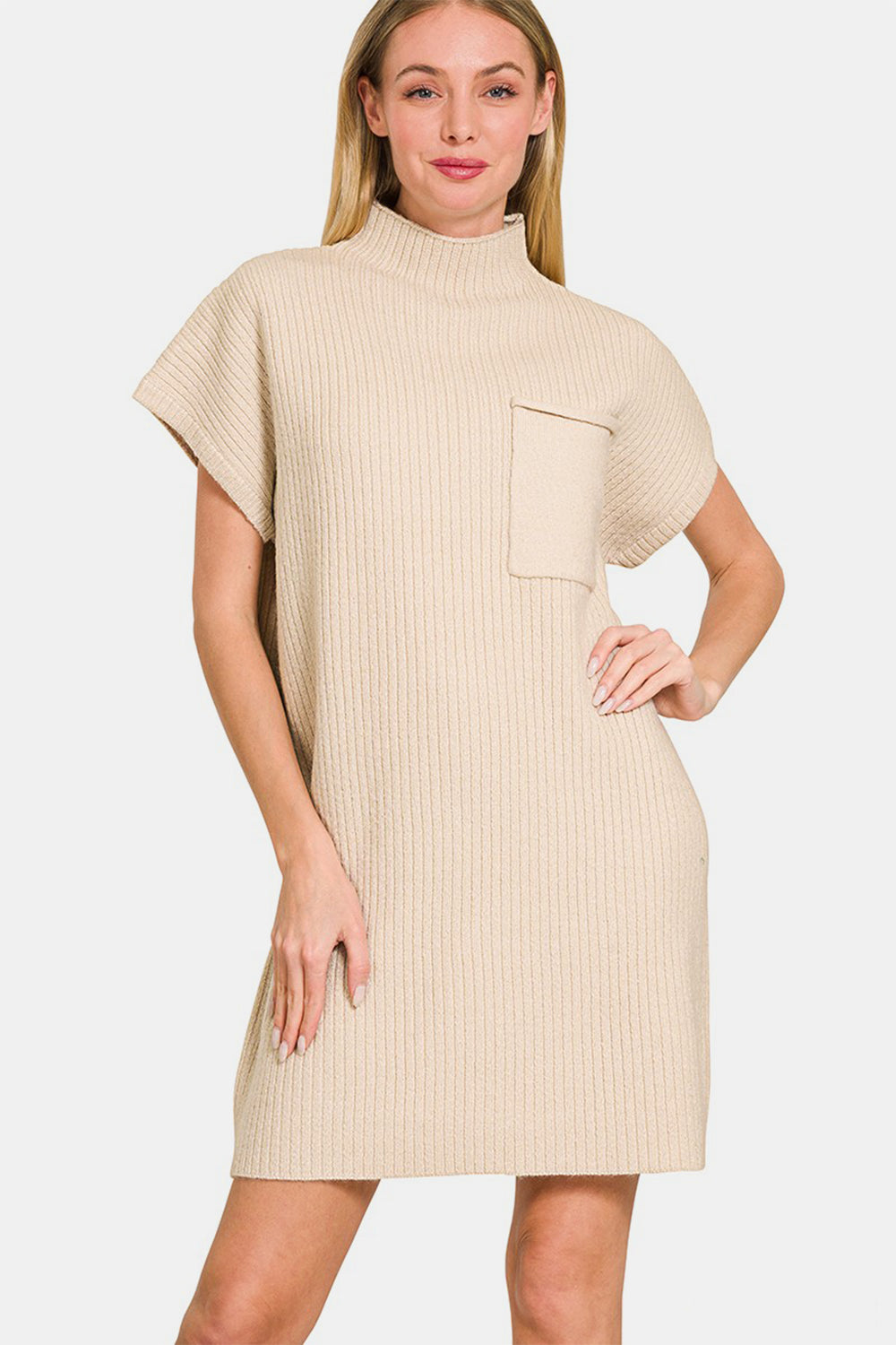 Zenana Short Sleeve Sweater Mini Dress - Charming Charlie