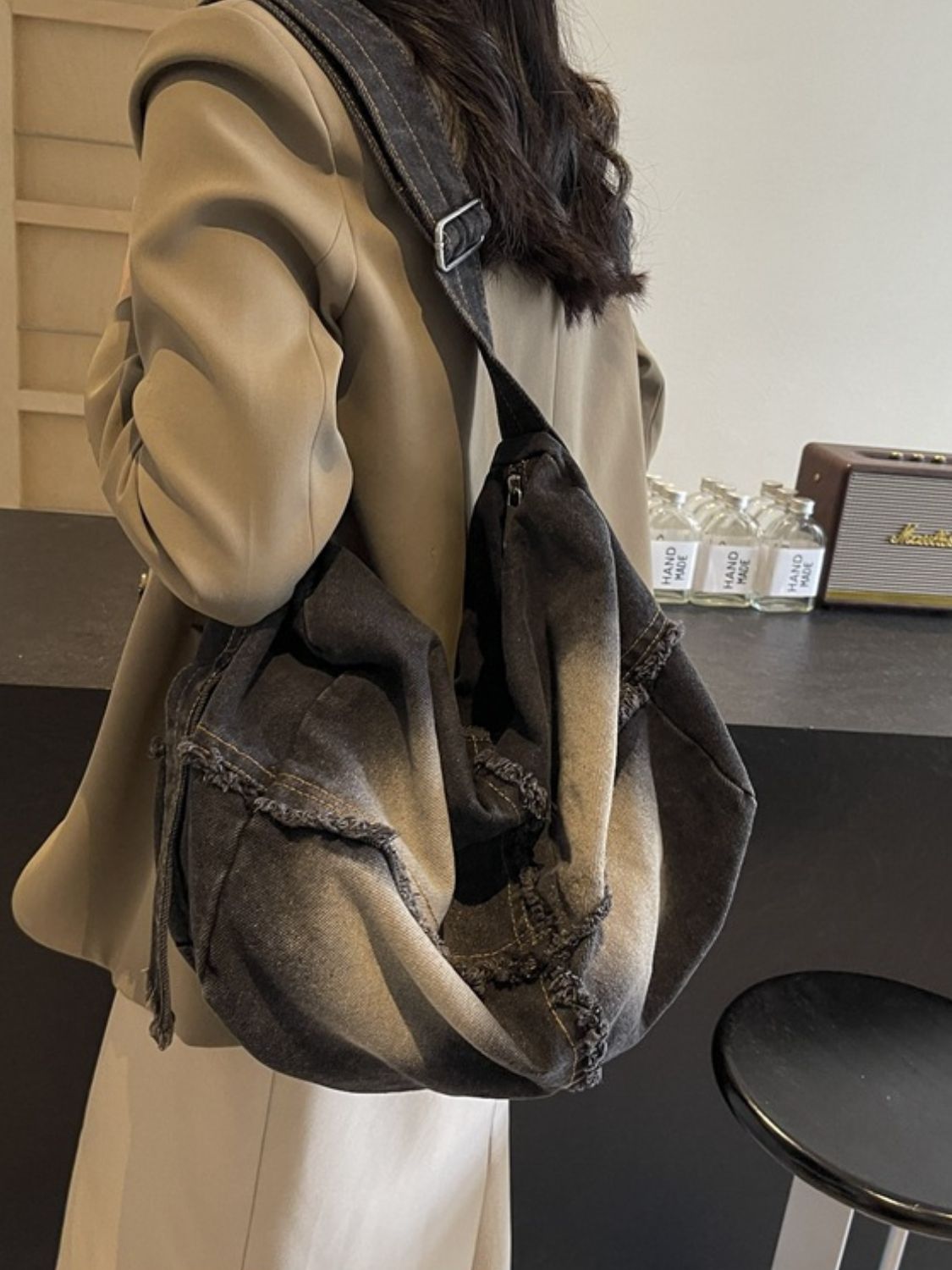 Raw Hem Gradient Crossbody Bag - Charming Charlie