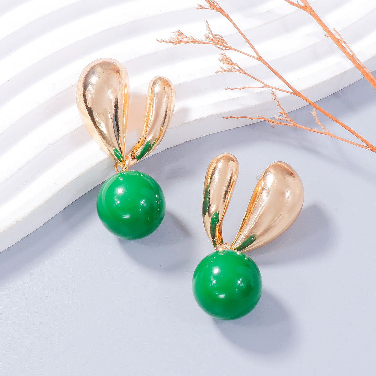 Alloy Drip Oil Bunny Earrings - Charming Charlie