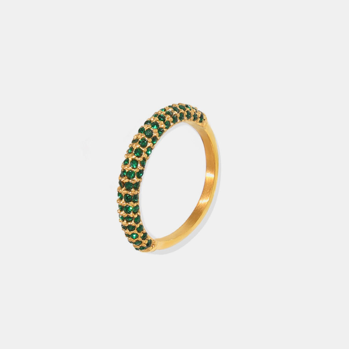 18K Gold-Plated Inlaid Zircon Ring - Charming Charlie
