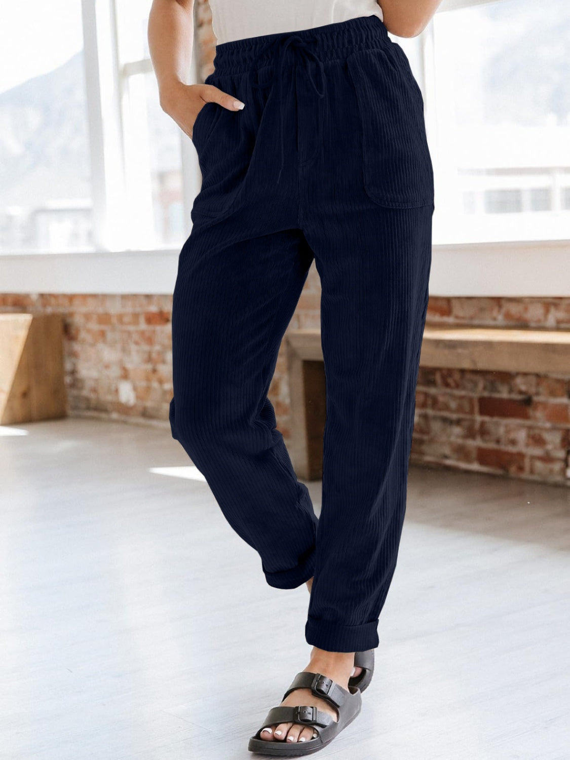 Drawstring Pants with Pockets - Charming Charlie