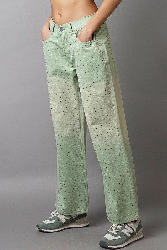 POL Embellishments Gradient Wide Leg Pants - Charming Charlie