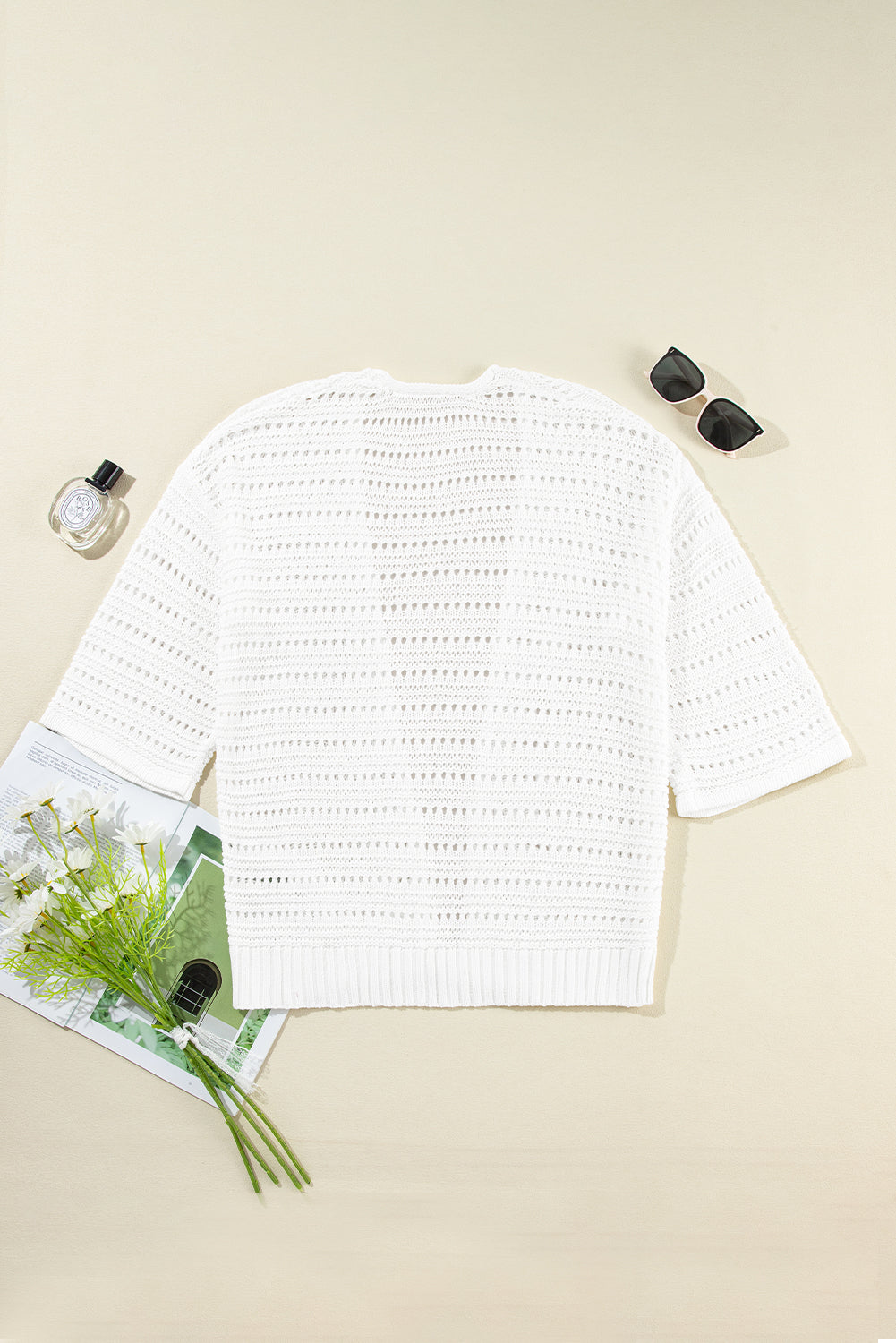 Openwork Open Front Long Sleeve Cardigan - Charming Charlie