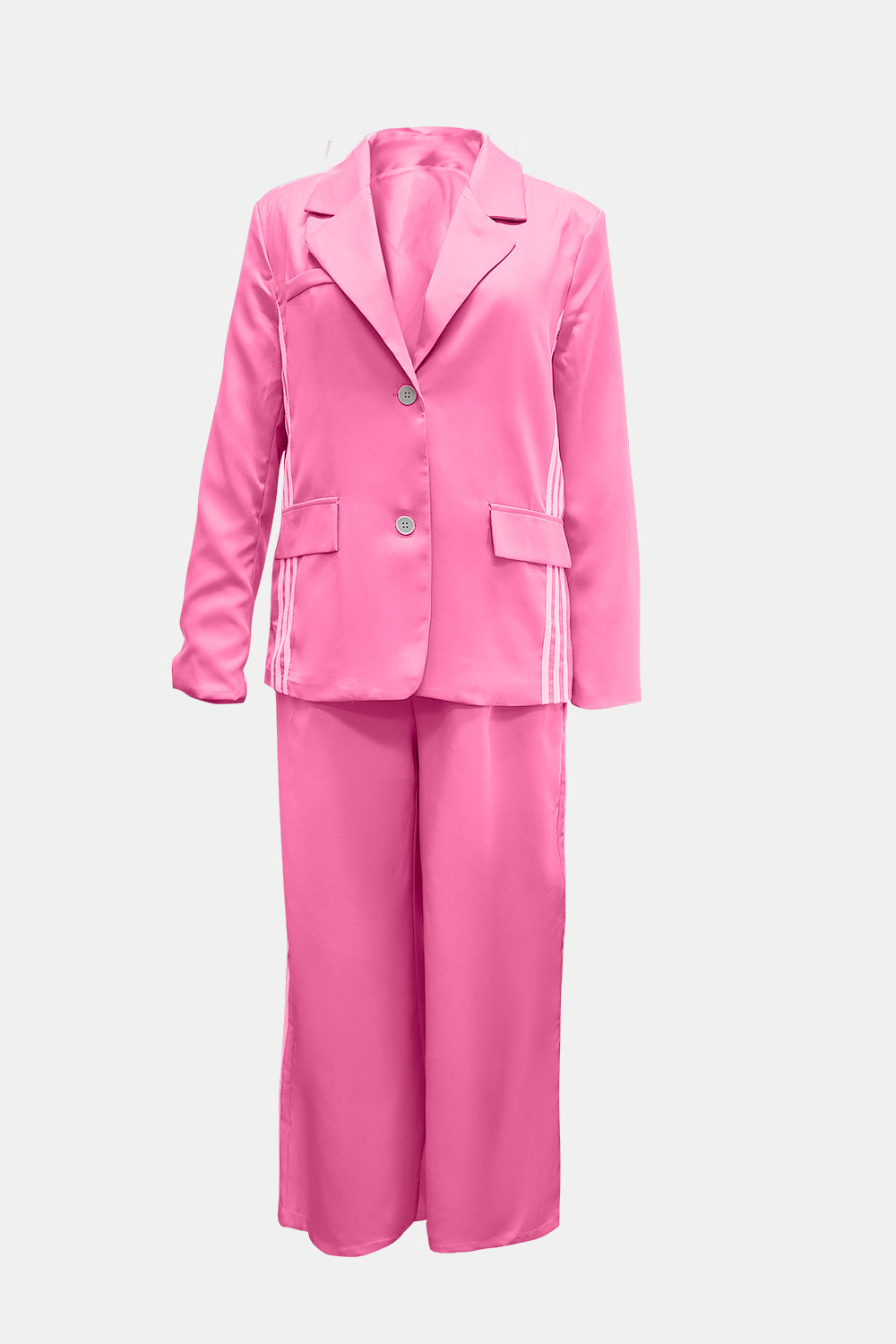 Side Striped Long Sleeve Blazer and Pants Set - Charming Charlie
