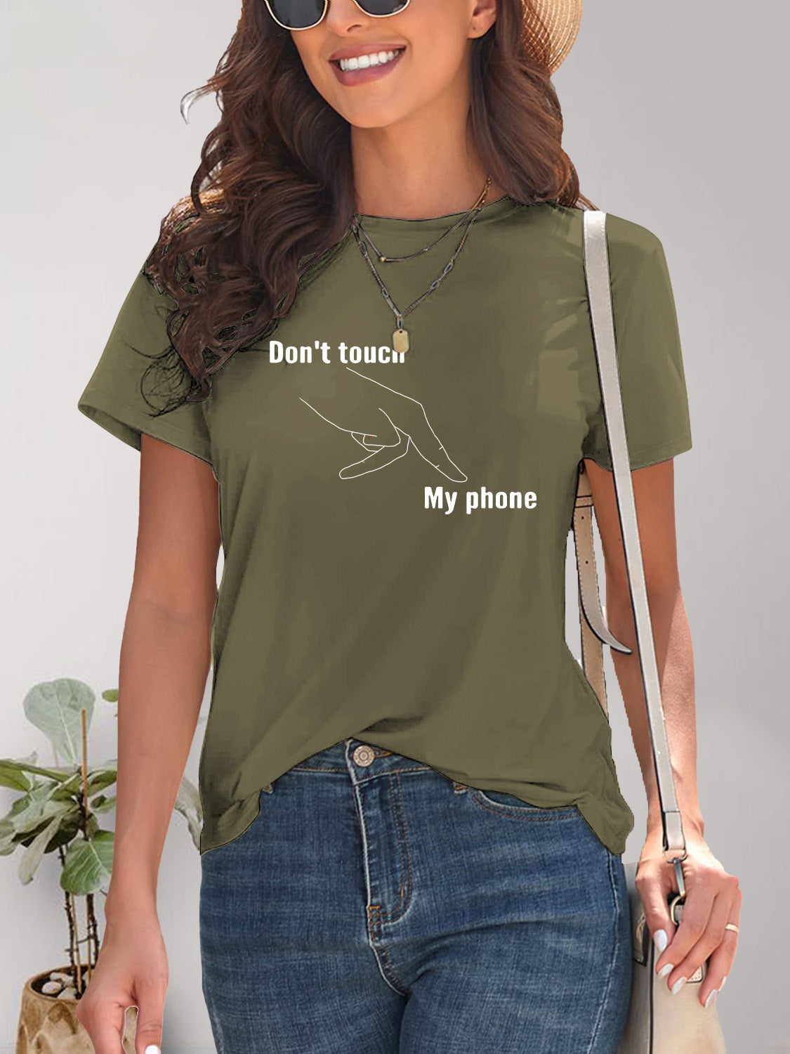 Graphic Round Neck Short Sleeve T-Shirt - Charming Charlie