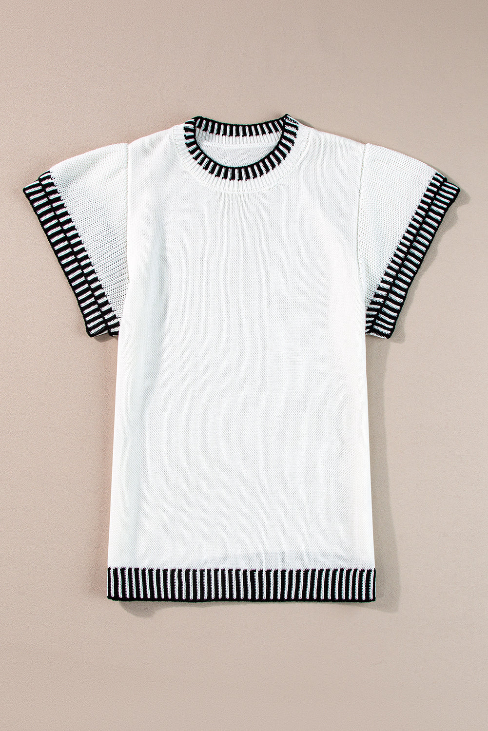 Round Neck Short Sleeve Knit Top - Charming Charlie