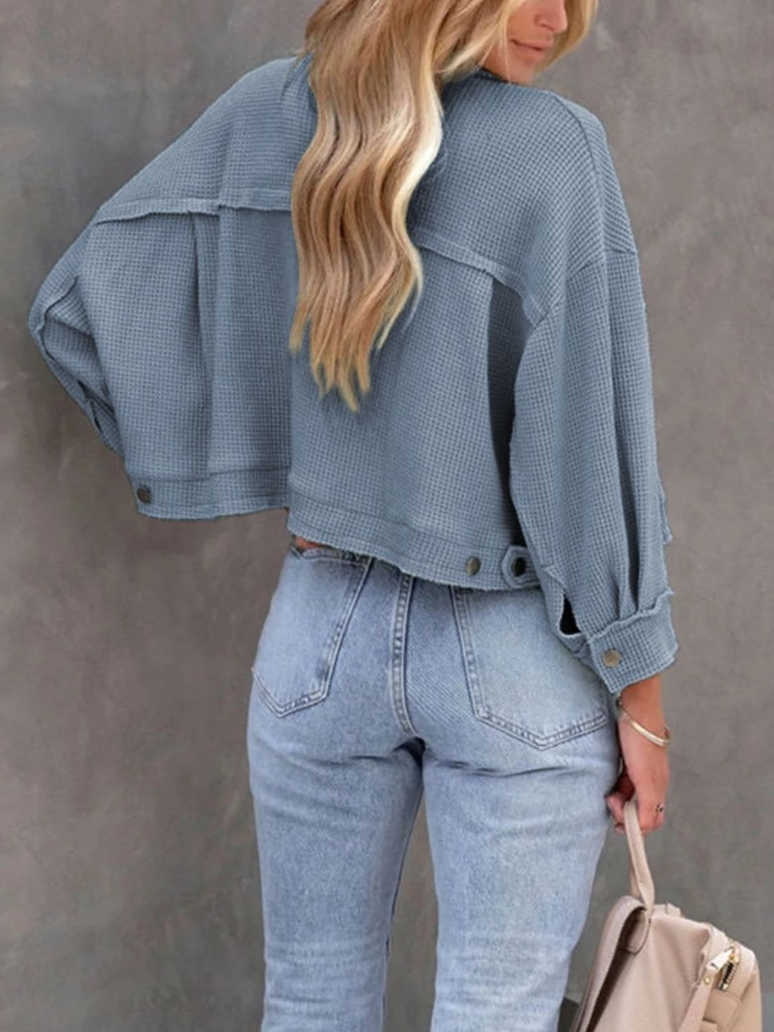 Button Up Long Sleeve Jacket - Charming Charlie