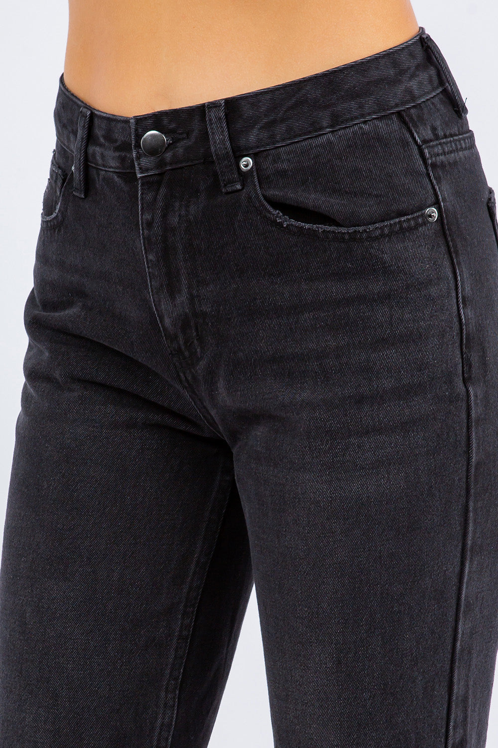 American Bazi High Waist Distressed Cropped Straight Jeans - Charming Charlie