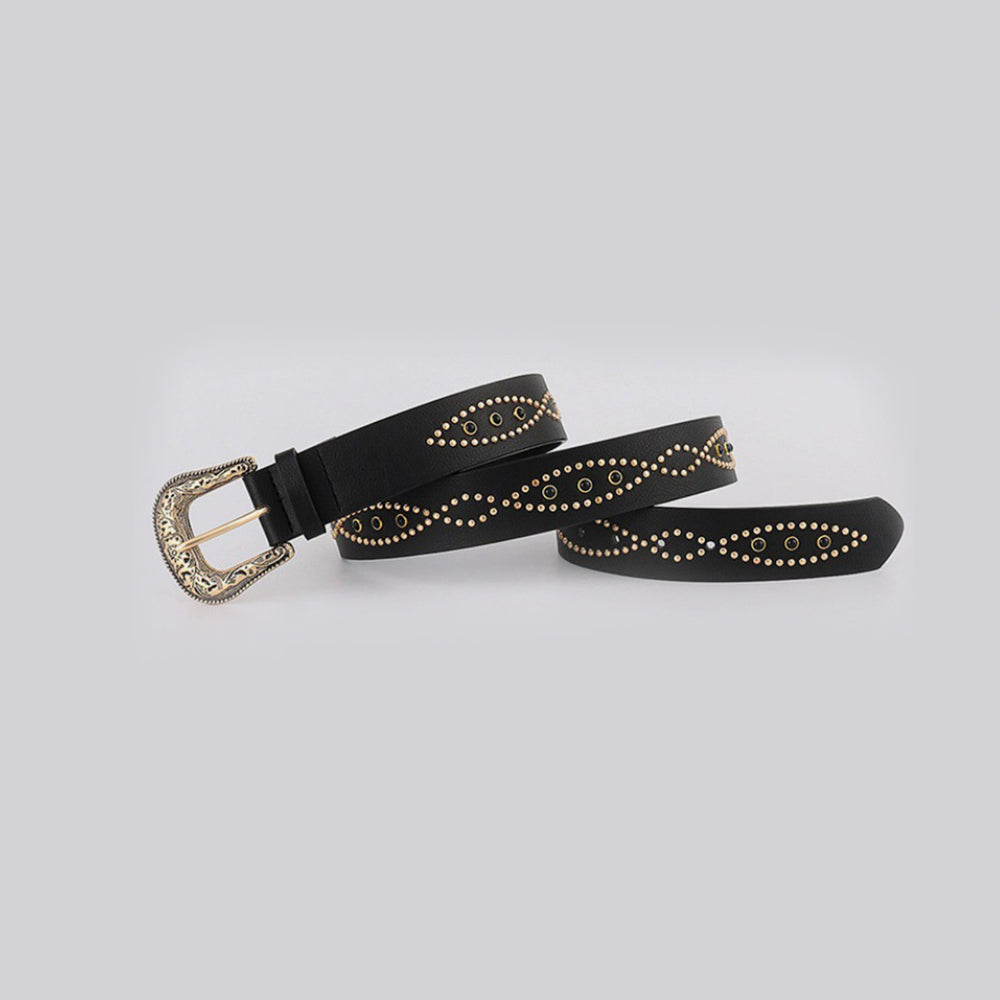 PU Leather Rhinestone Belt - Charming Charlie