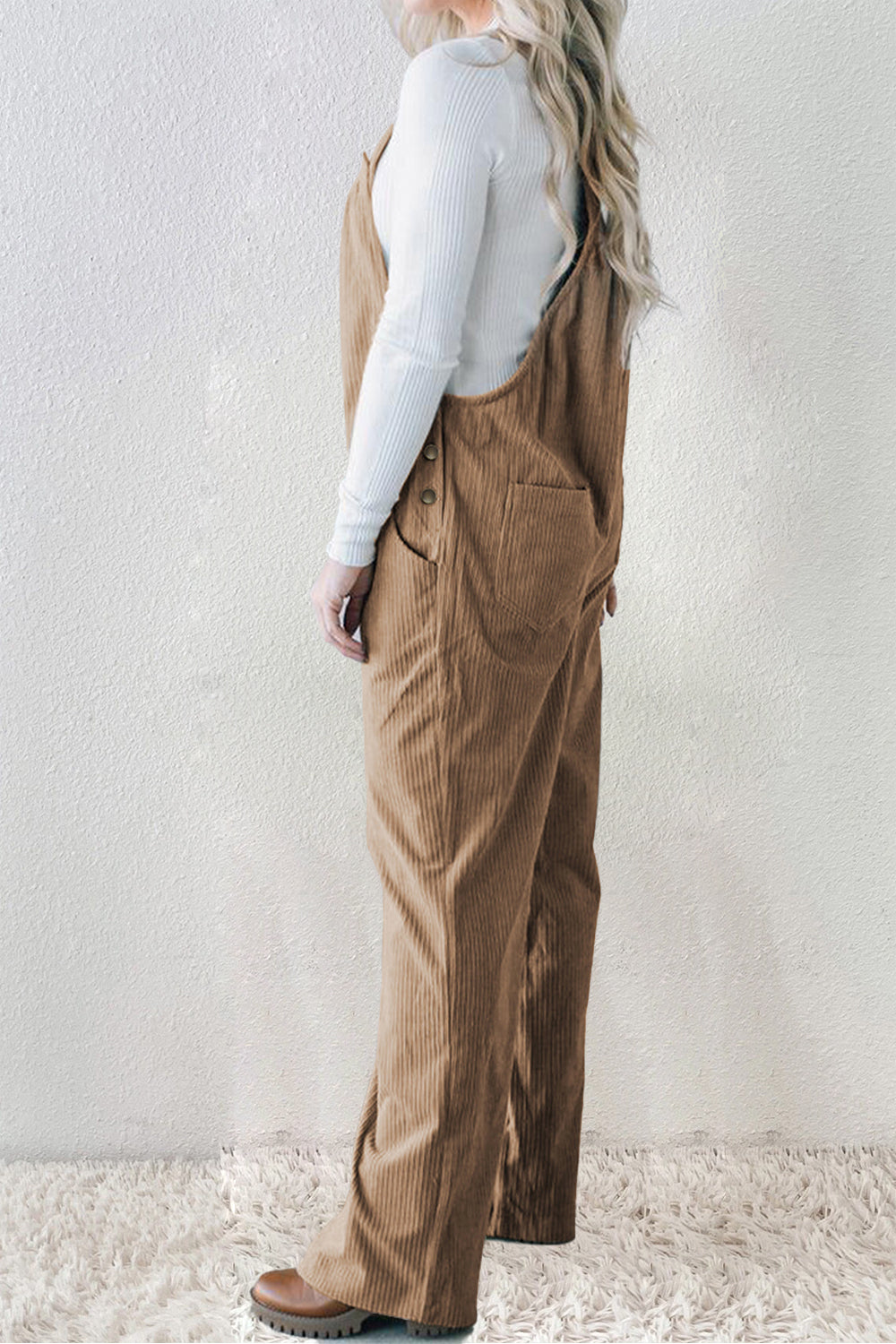 Square Neck Wide Strap Overalls - Charming Charlie