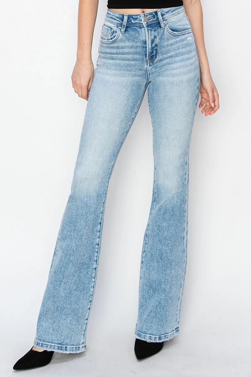 RISEN Full Size High Rise Button Fly Bootcut Jeans