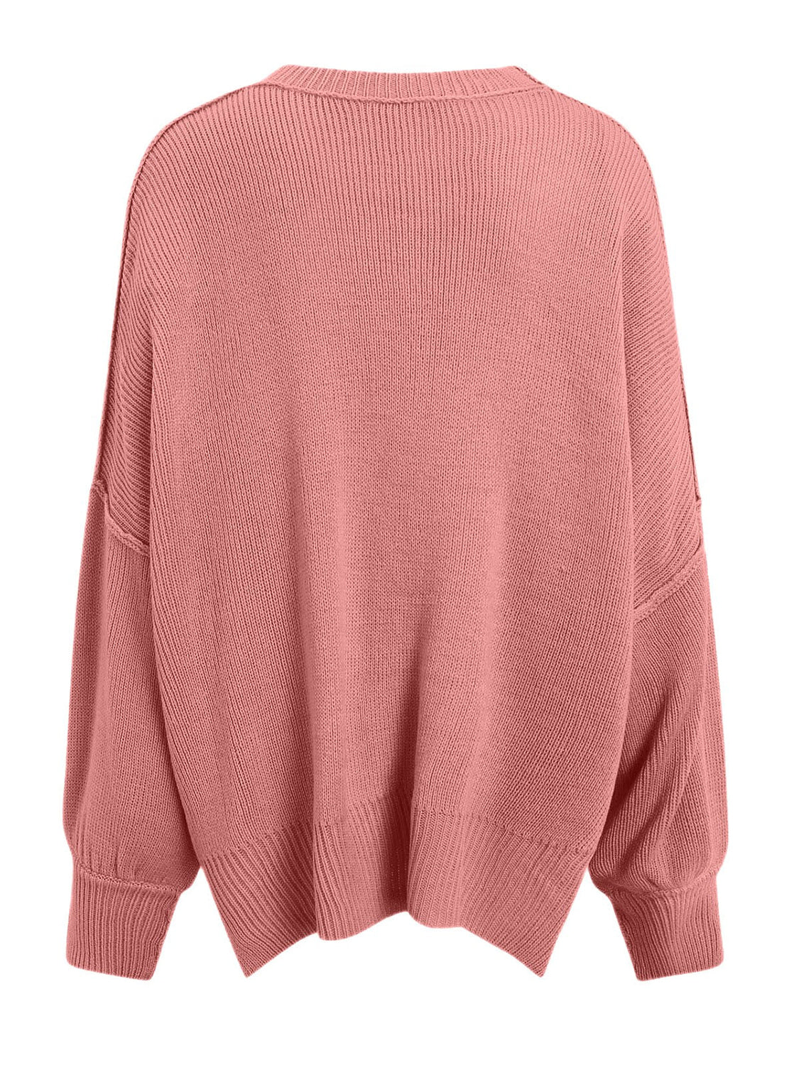 Round Neck Long Sleeve Sweater - Charming Charlie