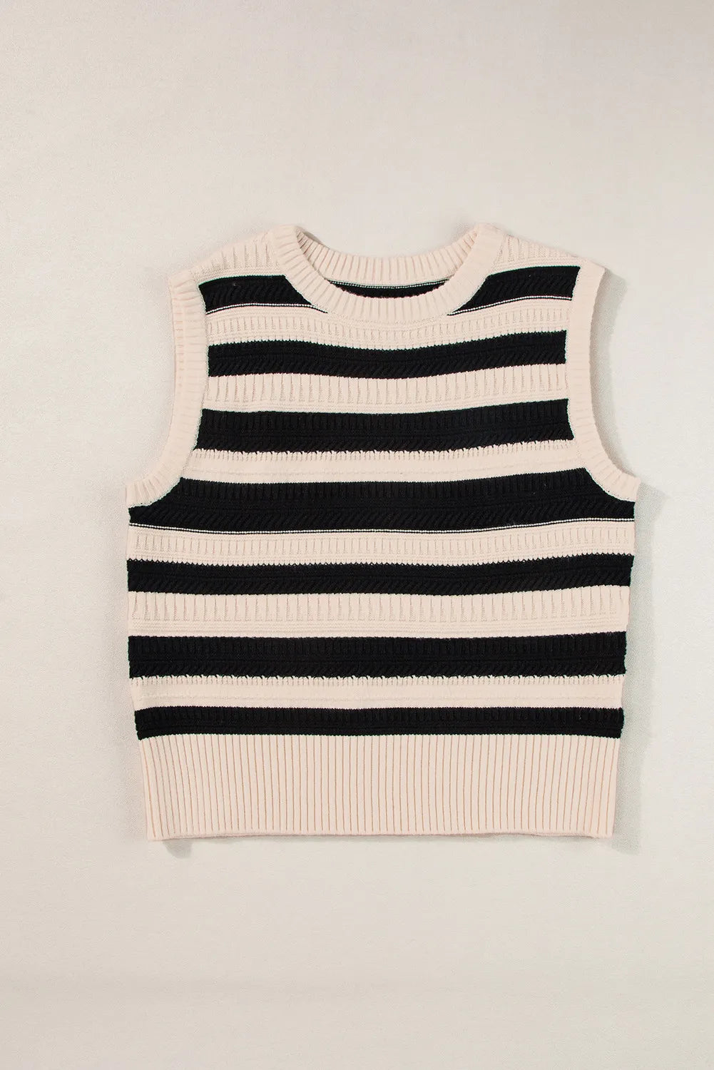 Color Block Round Neck Sweater Vest - Charming Charlie
