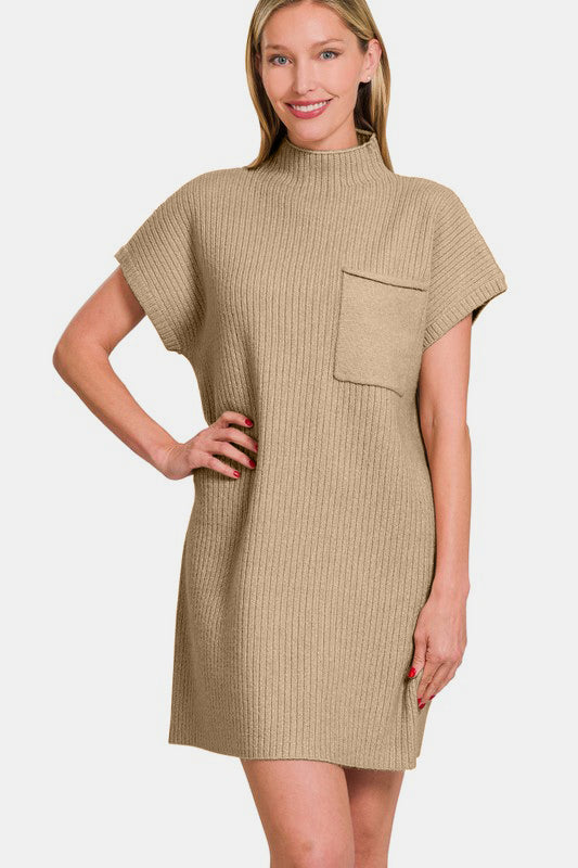 Zenana Short Sleeve Sweater Mini Dress - Charming Charlie
